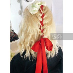 12" Atomic Blonde Wavy Wig with Bangs | Amanda